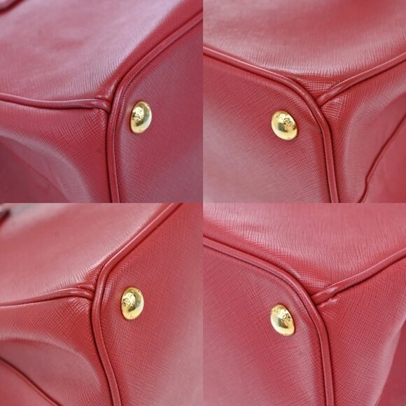 PRADA Logo Saffiano 2Way Shoulder Hand Bag Leather Red GHW - Picture 7 of 16
